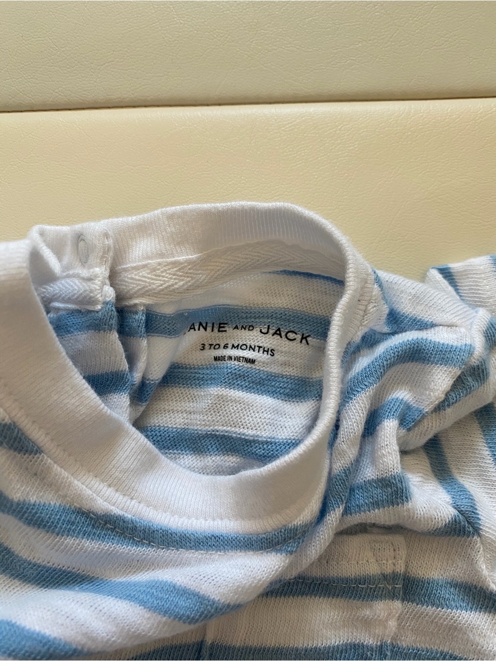 Janie and Jack Blue and White Striped Baby Bodysuit